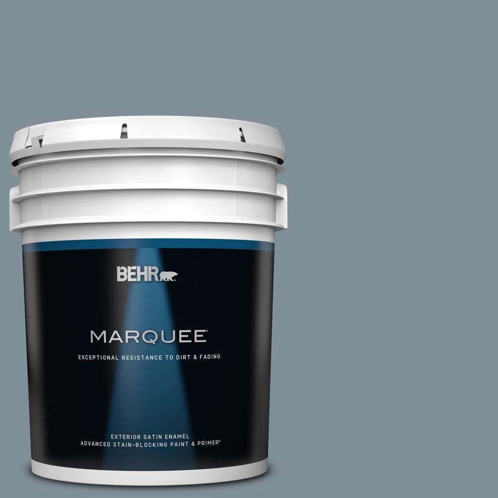 5 gal. #MQ5-20 Cold Steel Satin Enamel Exterior Paint and Primer in One