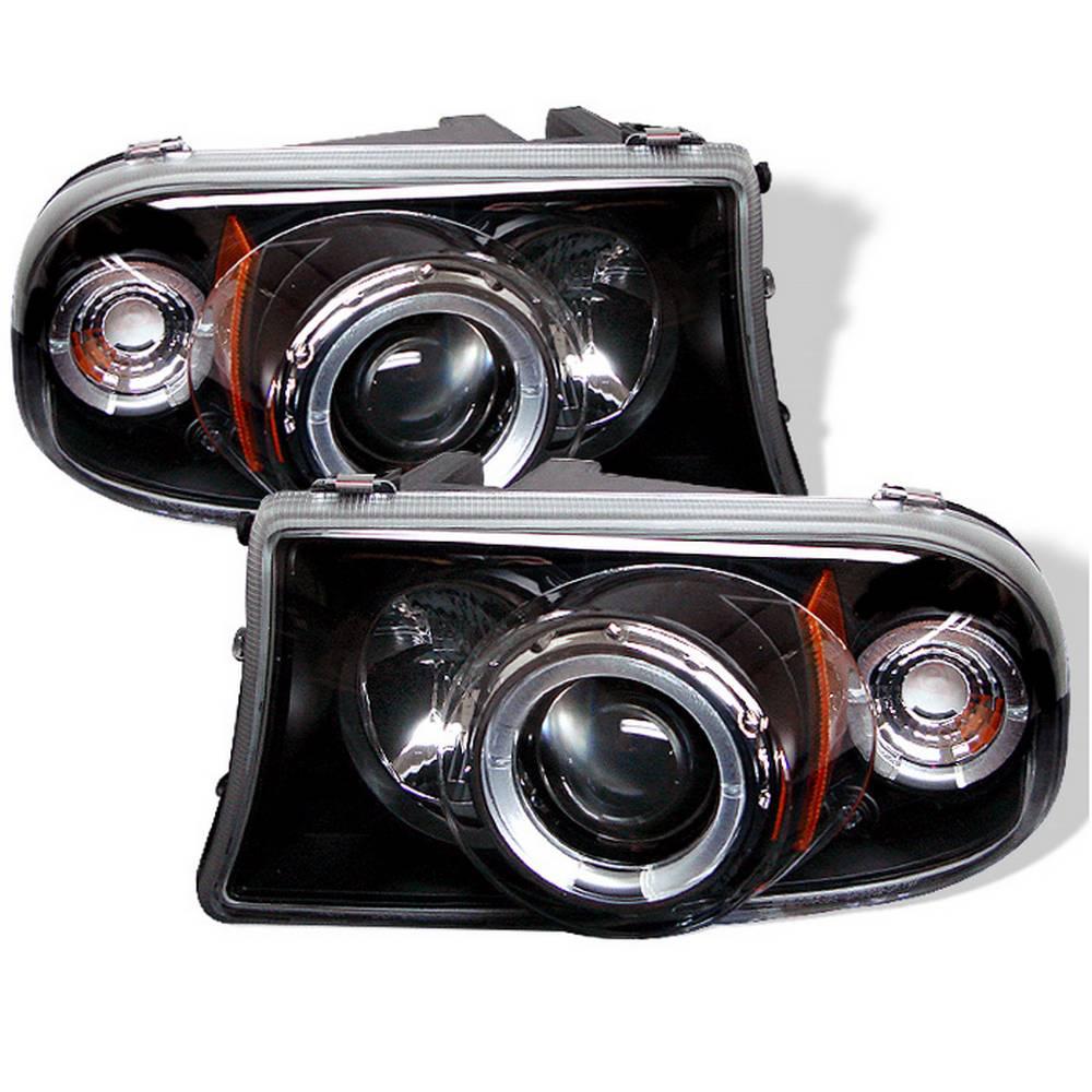 Spyder Auto Dodge Dakota 97 04 Durango 98 03 1pc Projector Dodge Dakota 97 04 Durango 98 03 1pc Projector Headlights Led Halo Replaceable Leds Black