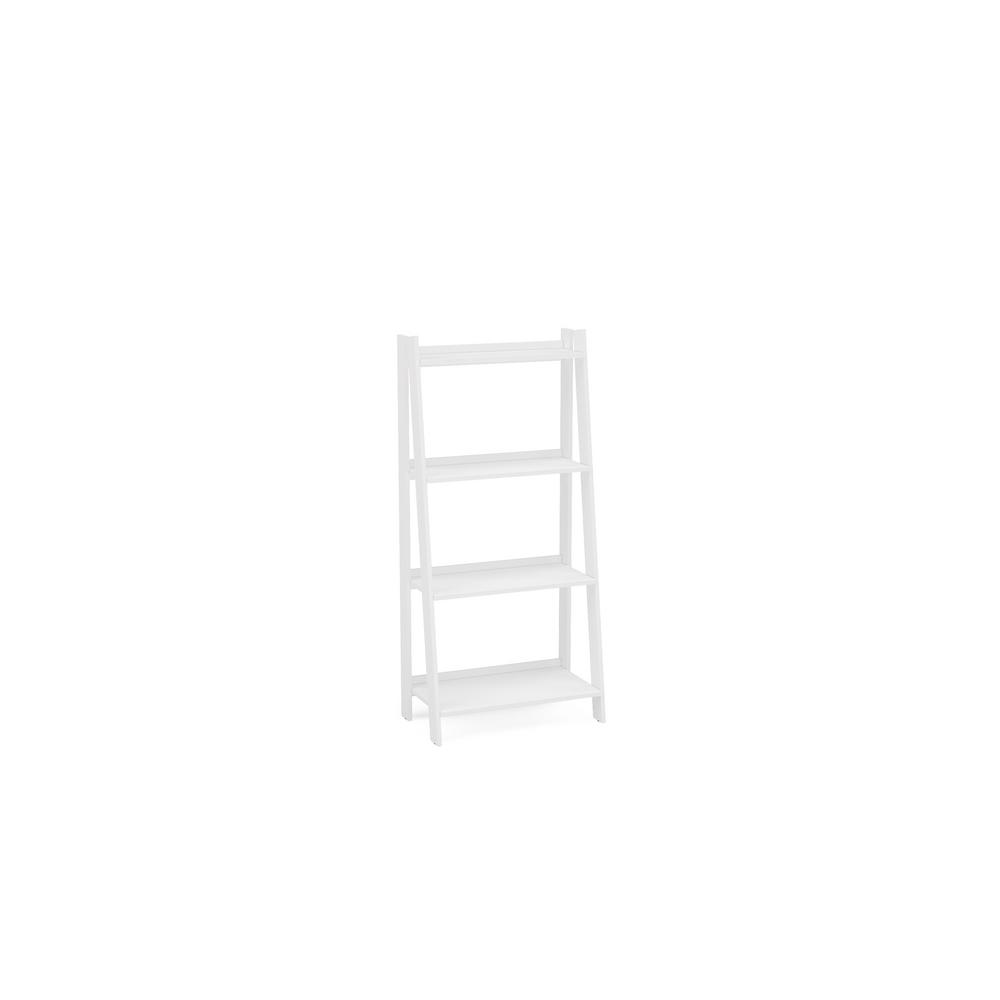Urban Style Living 60 in. White Wood 4shelf Ladder Bookcase SK19138A