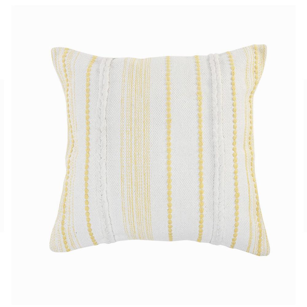 textured yellow throw pillows