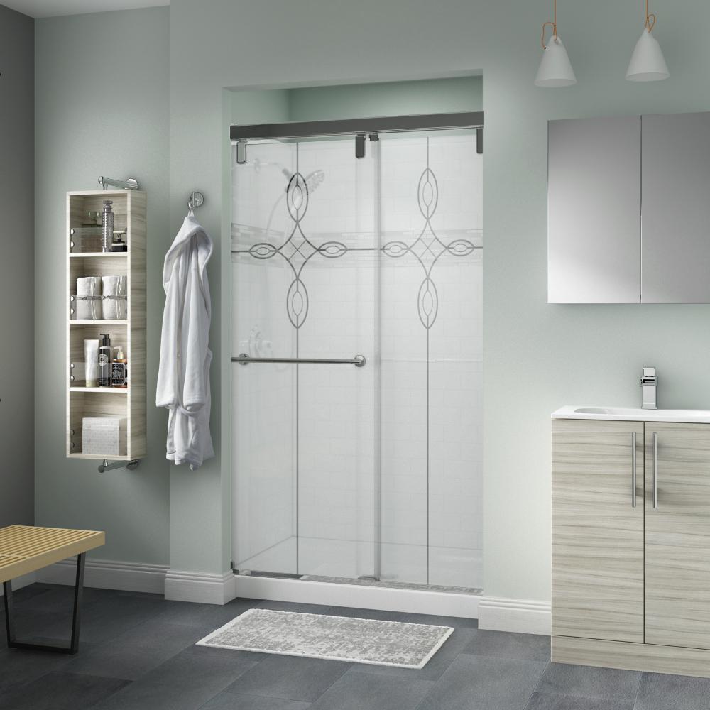 Delta Lyndall 48 In X 71 1 2 In Semi Frameless Mod Sliding Shower   Delta Alcove Shower Doors Sd3442165 64 1000 