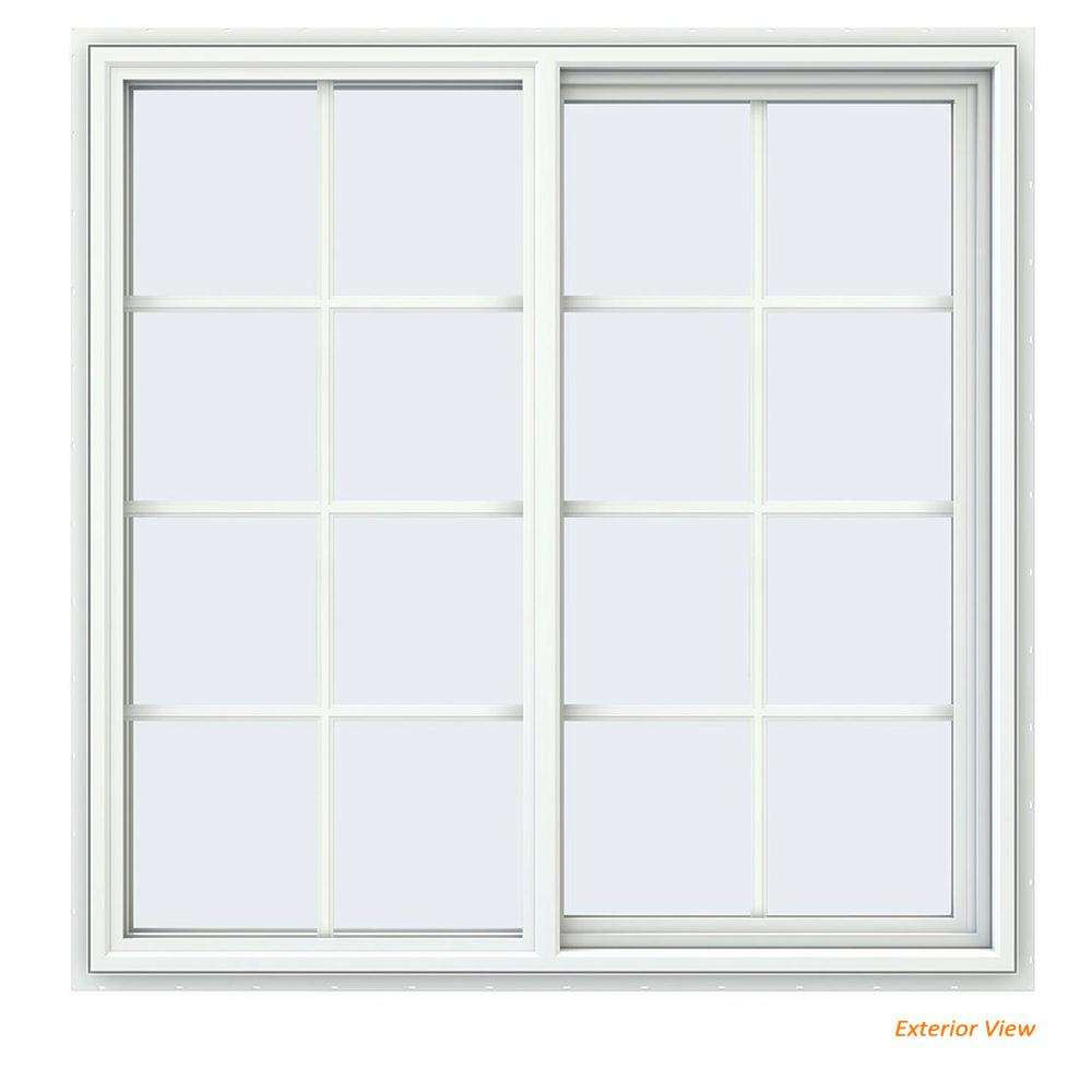 JELDWEN 47.5 in. x 47.5 in. V4500 Series White Vinyl RightHanded Sliding Window with Colonial