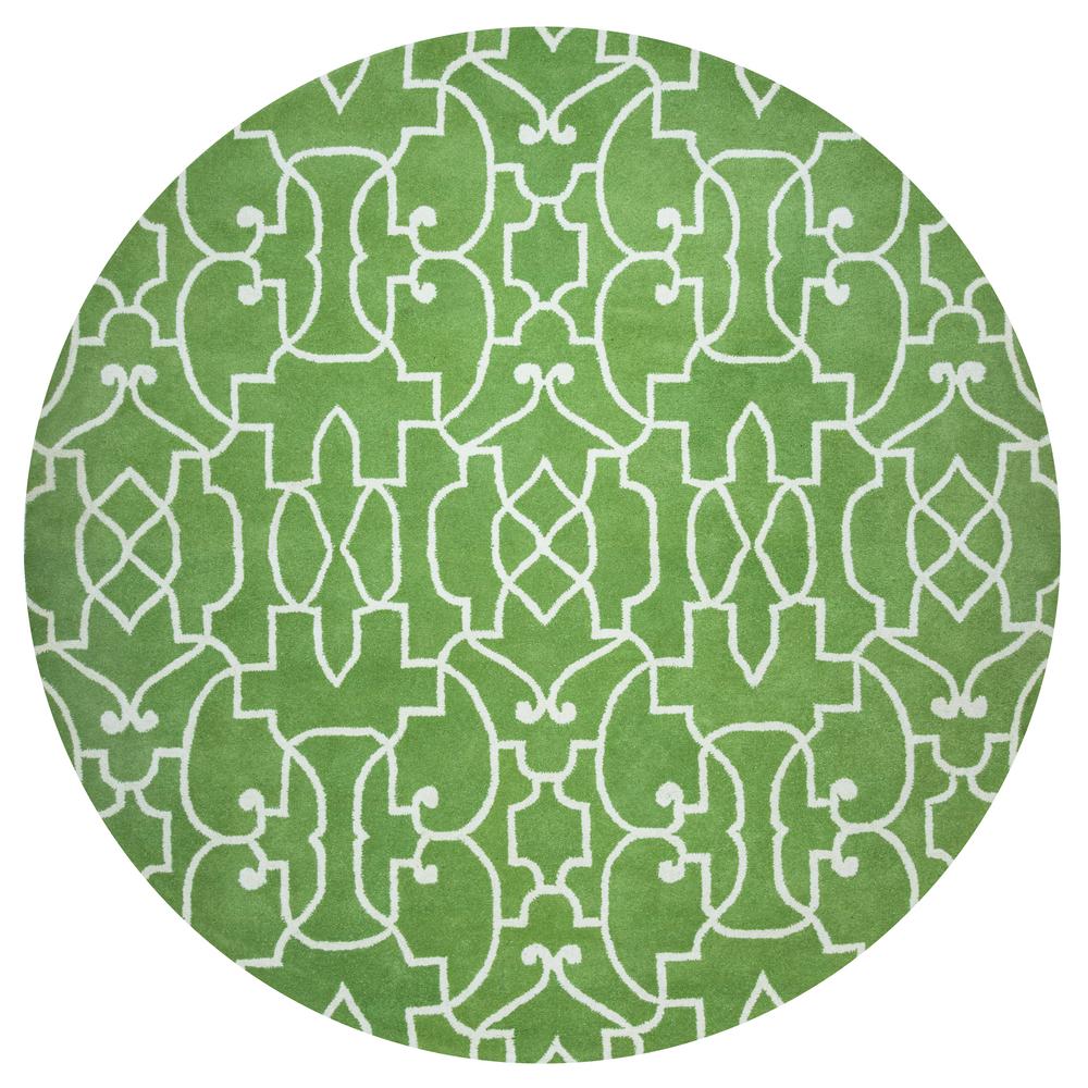 Rizzy Home Bradberry Downs Lime Green Trellis 8 ft. x 8 ft. Round Area