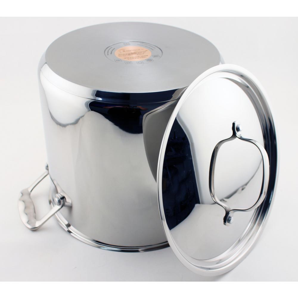 Berghoff Earthchef Premium 10 Qt Stainless Steel Stock Pot With Lid 2211707 The Home Depot
