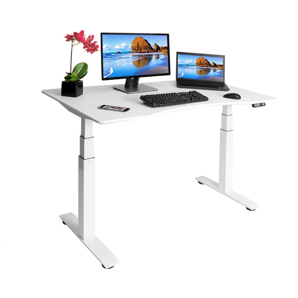 Seville Classics Airlift White S3 Electric Standing Desk Frame