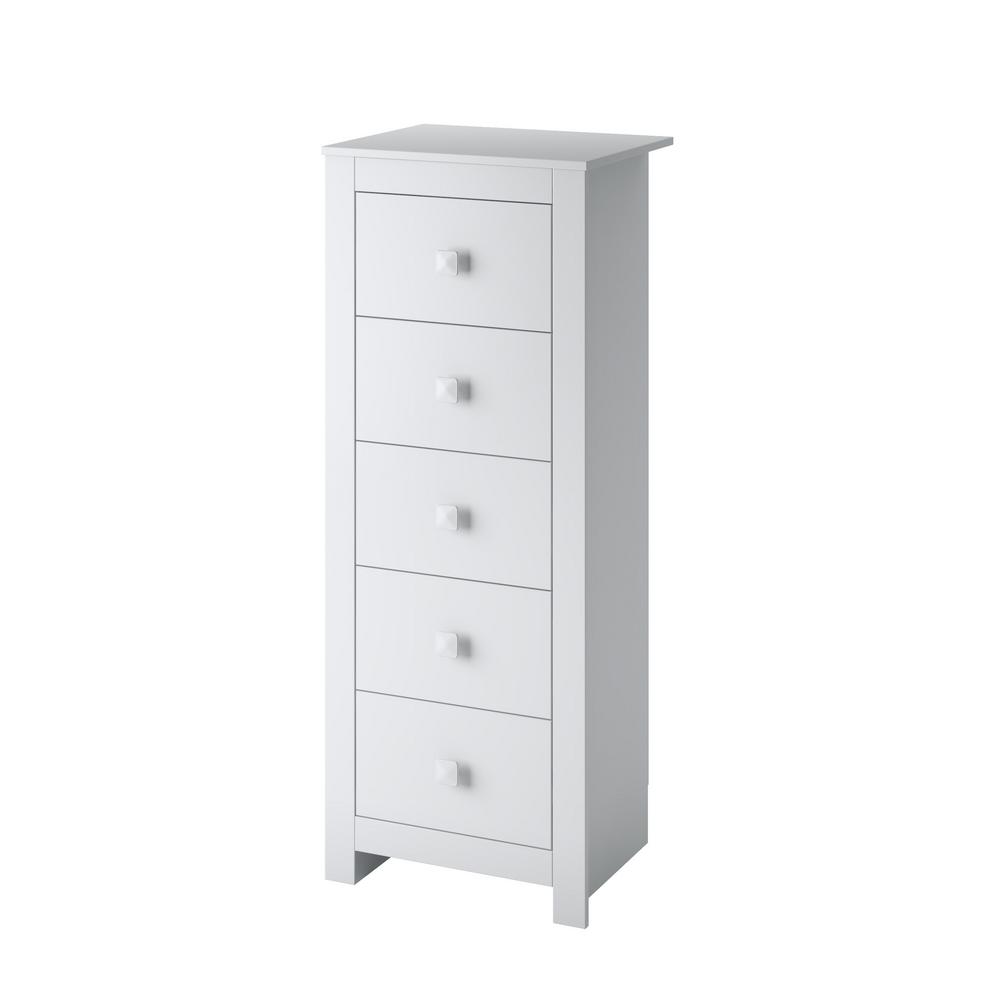 Corliving Madison 5 Drawer Tall Boy Chest In Rich Espresso Bmg 371 T Madison 5 Drawer Tall Boy Chest In Snow White