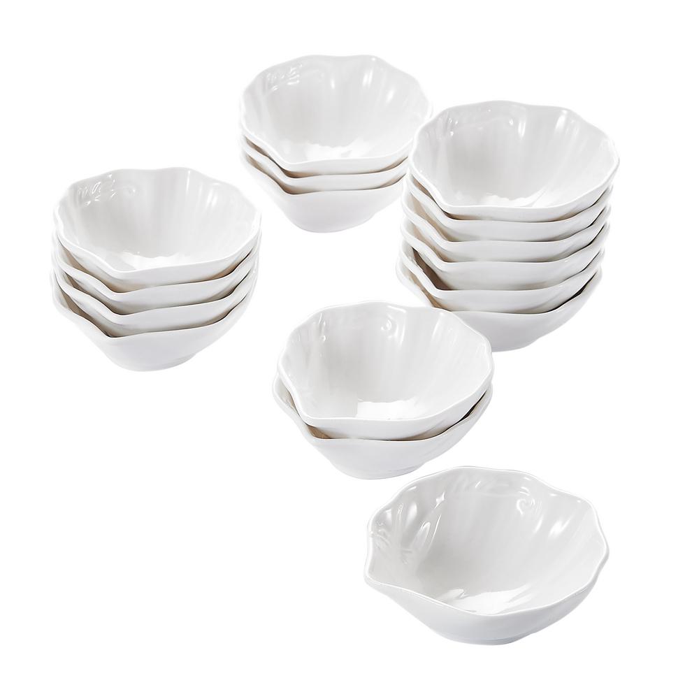 MALACASA 2.5Inch Porcelain White Ramekins Souffle Dishes Serving Bowls