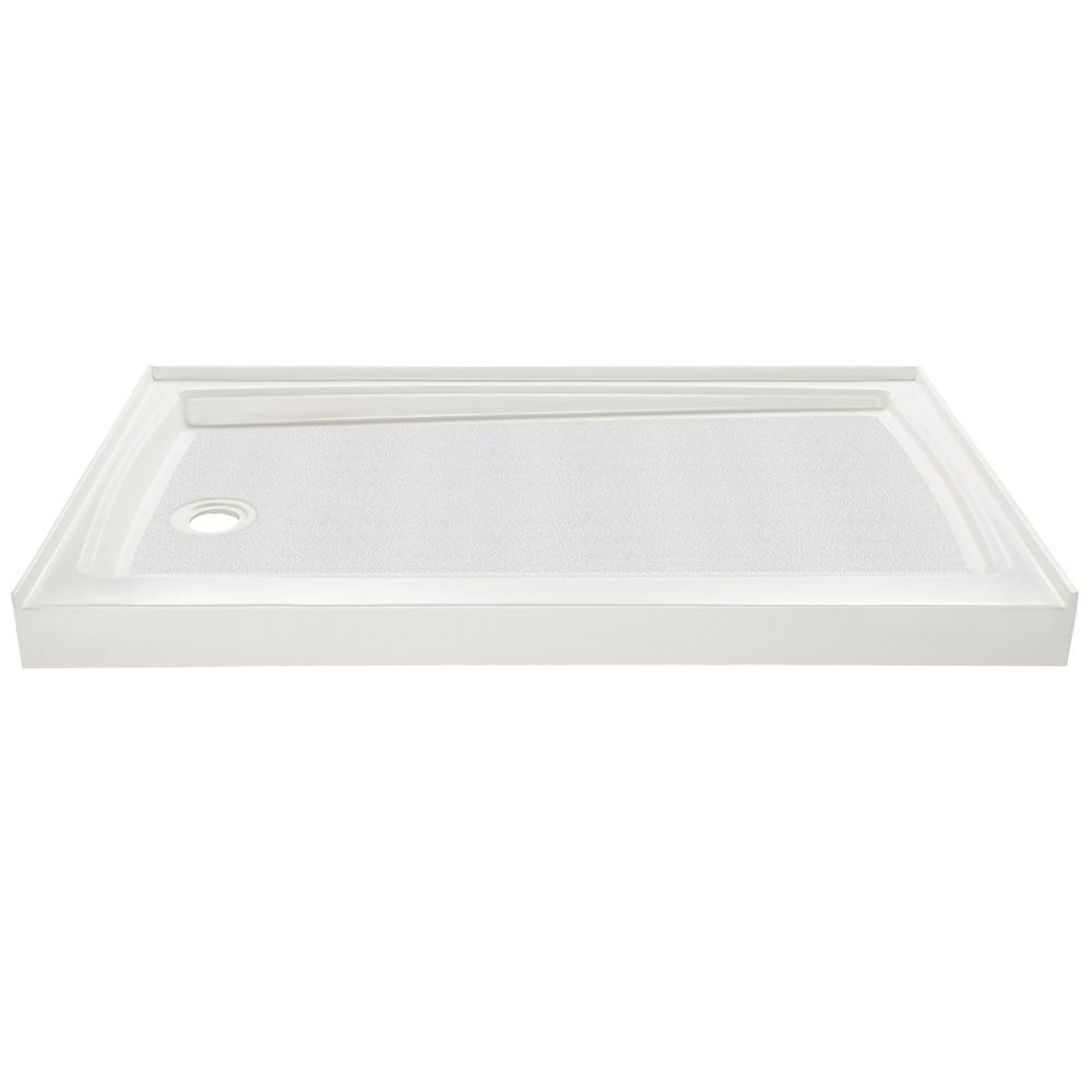 Ella Ella3660 59 in. L x 35.25 in. W Alcove Cultured Marble Shower Pan
