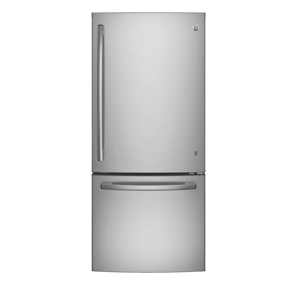 GE 21 cu. ft. Bottom Freezer Refrigerator in Stainless Steel, ENERGY STAR