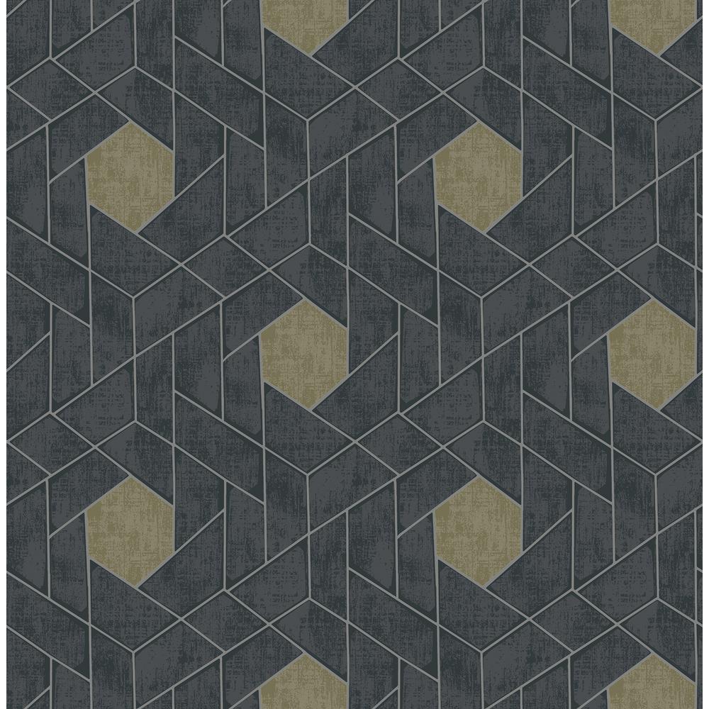 Scott Living Granada Charcoal Geometric Charcoal Wallpaper Sample 2964 25900sam The Home Depot