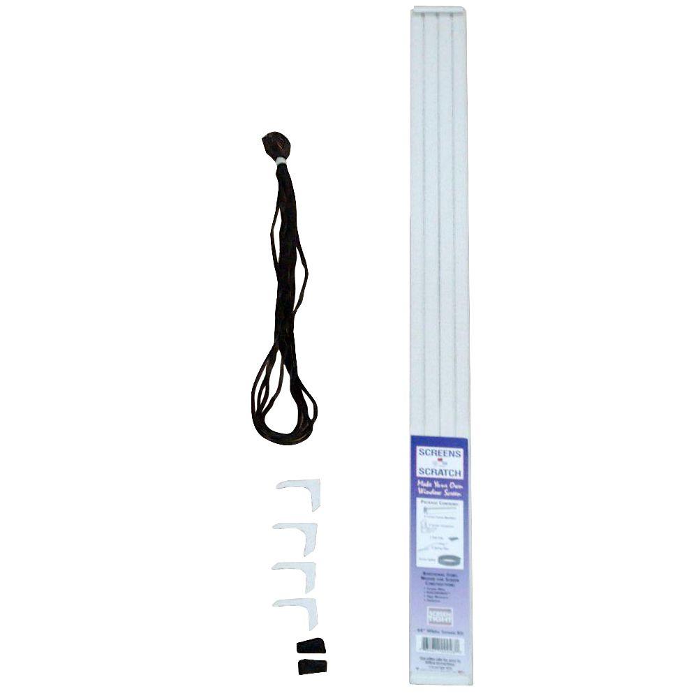 Retractable Bug Screen 39 in. x 67 in. Adjustable Width/Height White Aluminum Fiberglass