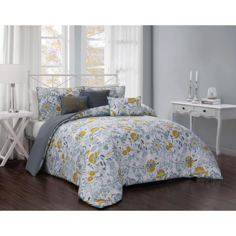 Vernazza 5 Piece Teal Mustard Twin Comforter Set Vrz5cstwinghtm Vernazza 5 Piece Teal Mustard Twin Comforter Set Vrz5cstwinghtm The Home Depot