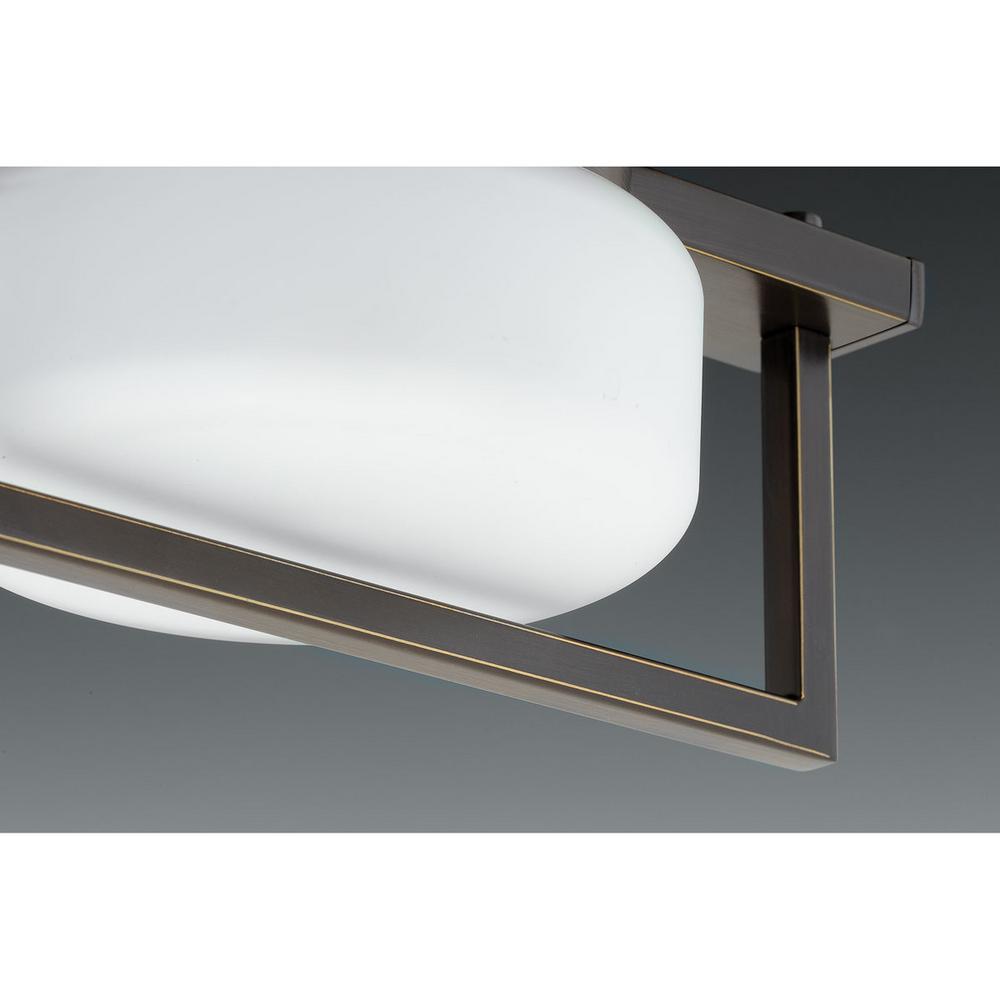 Progress Lighting Volo Collection 9 Watt Antique Bronze Integrated Led Bathroom Vanity Light With Glass Shades P300063 020 30 The Home Depot