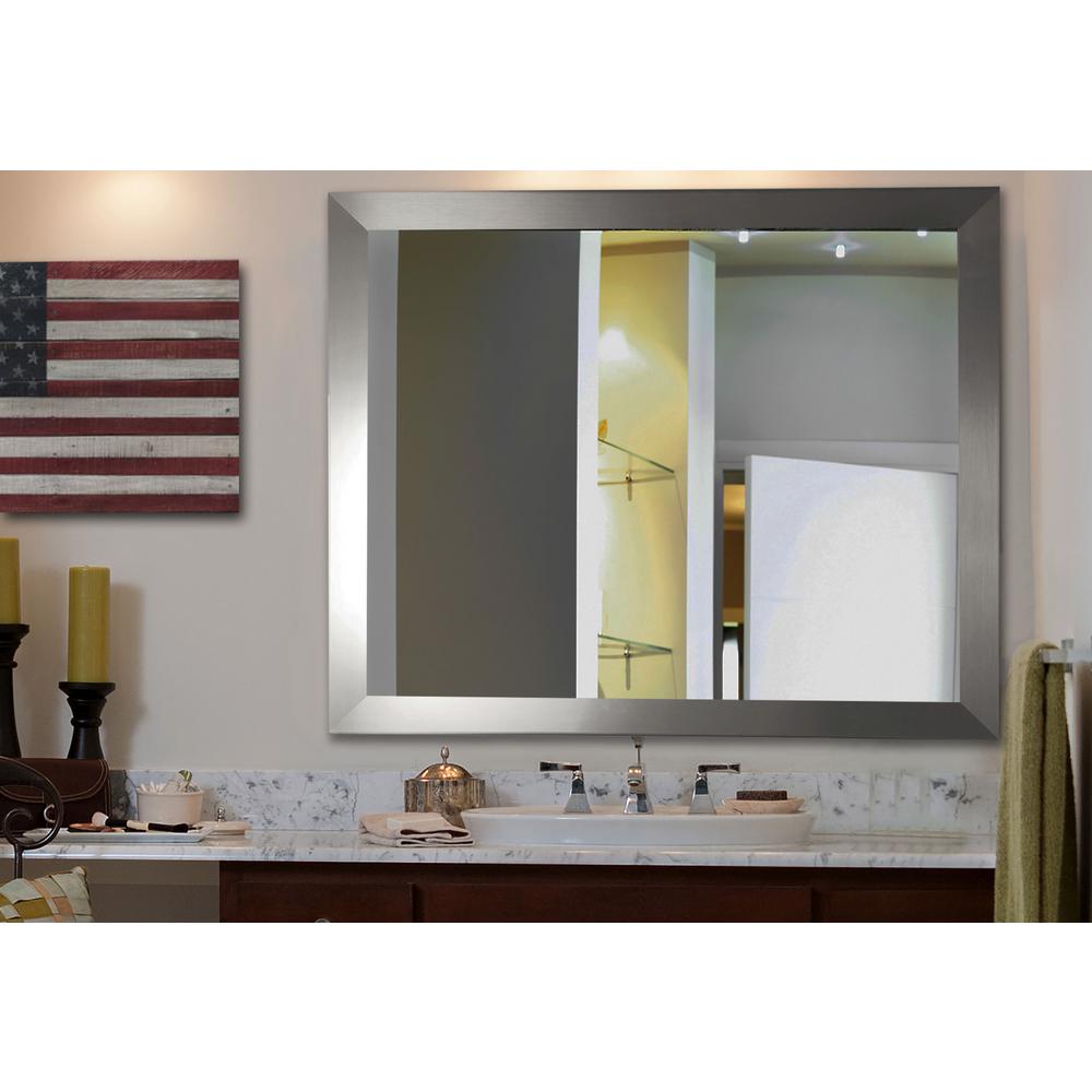 36 In X 24 Dark Embellished Non Beveled Vanity Wall Mirror V051 36 In X 24 Silver Wide Non Beveled Vanity Wall