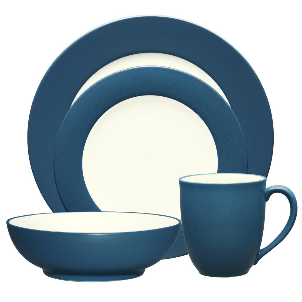 Noritake Colorwave 4-Piece Blue Square Dinnerware Set-8484-04P - The ...