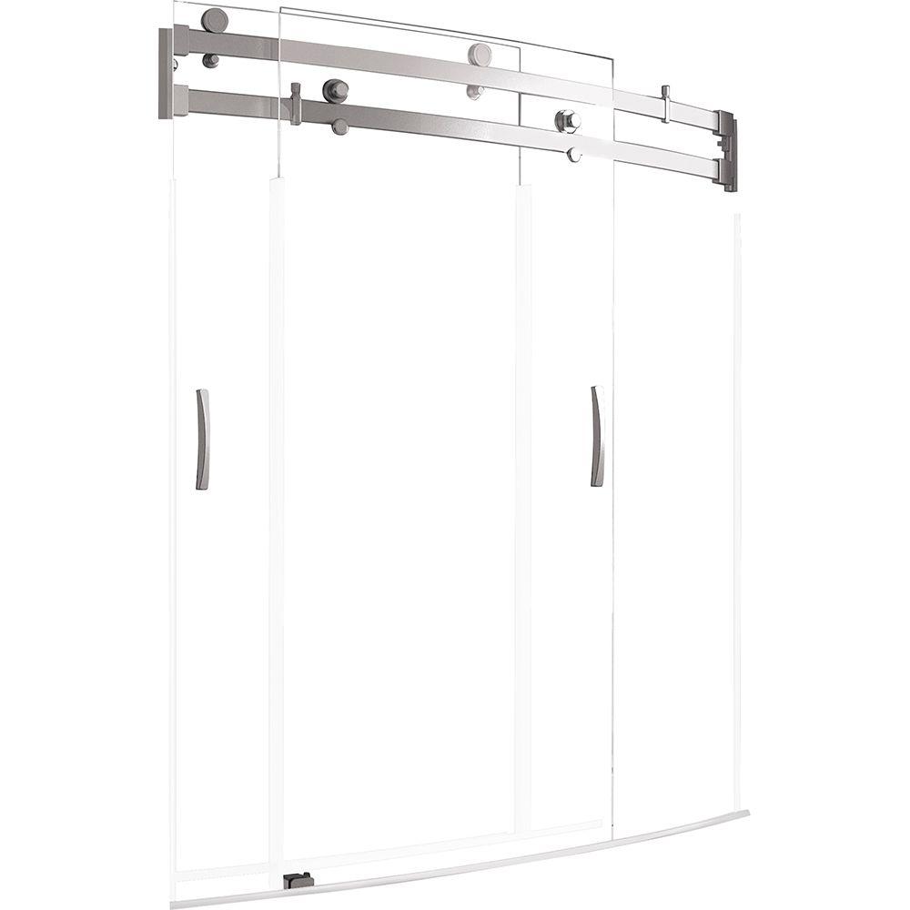 Delta Classic 400 Curve 60 In X 62 In Frameless Sliding Tub Door In Stainless