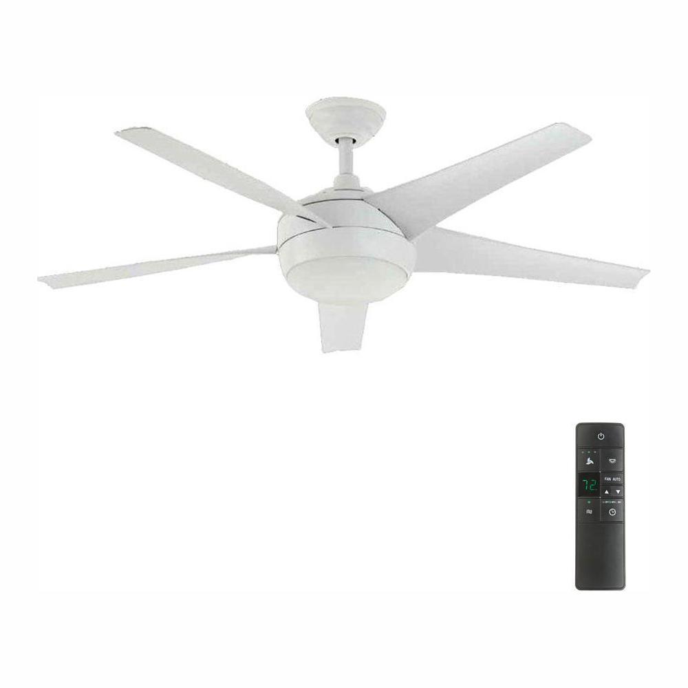 Home Decorators Collection Windward Iv 52 In Led Indoor Matte White Ceiling Fan With Light Kit And Remote Control