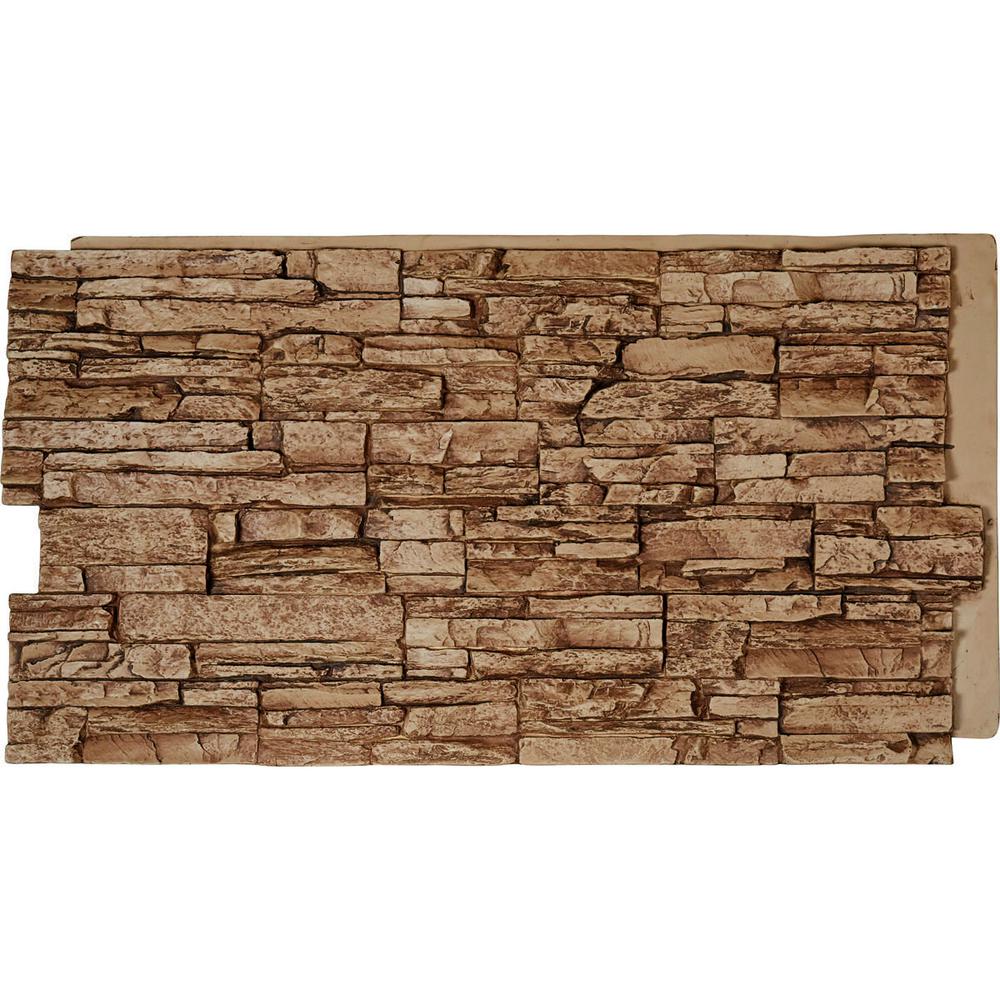 Ekena Millwork 45 3 4 In X 24 1 2 Canyon Ridge Stacked Stone Stonewall Faux Siding Panel Pnu24x48cnse The Home Depot - Stone Wall Covering Home Depot