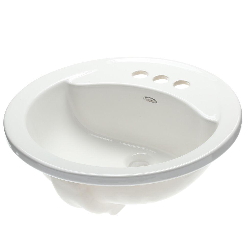 American Standard Cadet Round Self Rimming Drop In Bathroom Sink In White