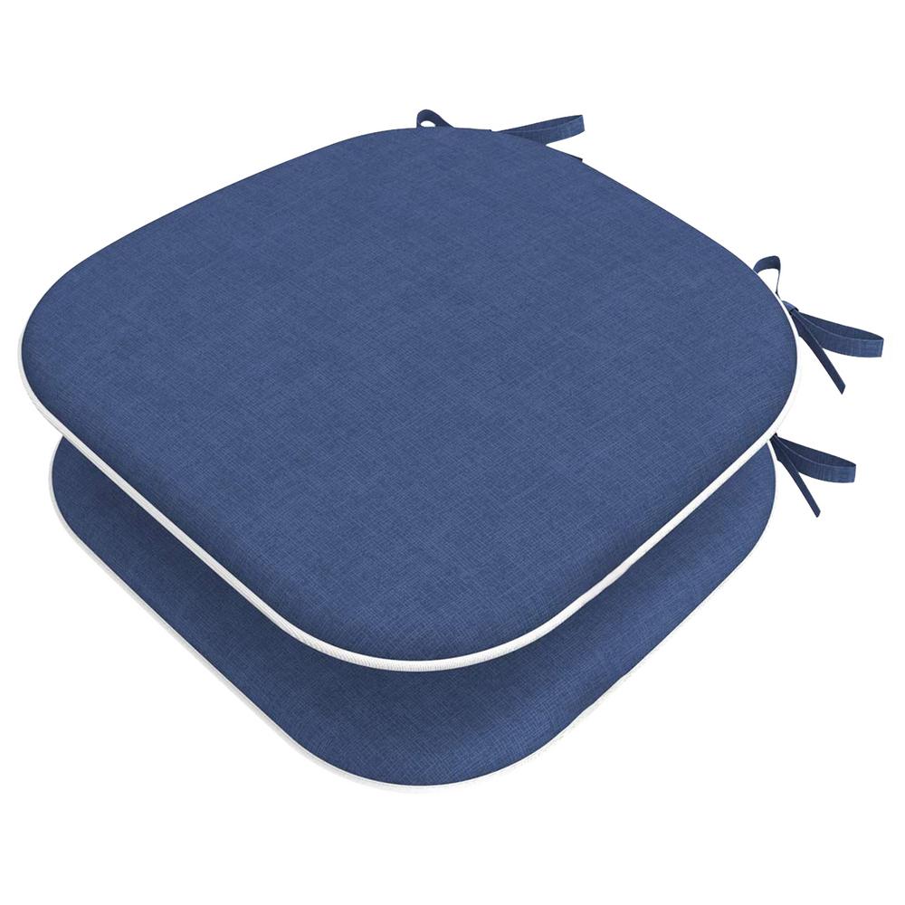 JOYSIDE 16 in. x 17 in. Outdoor and Indoor Seat Cushion Navy Textured