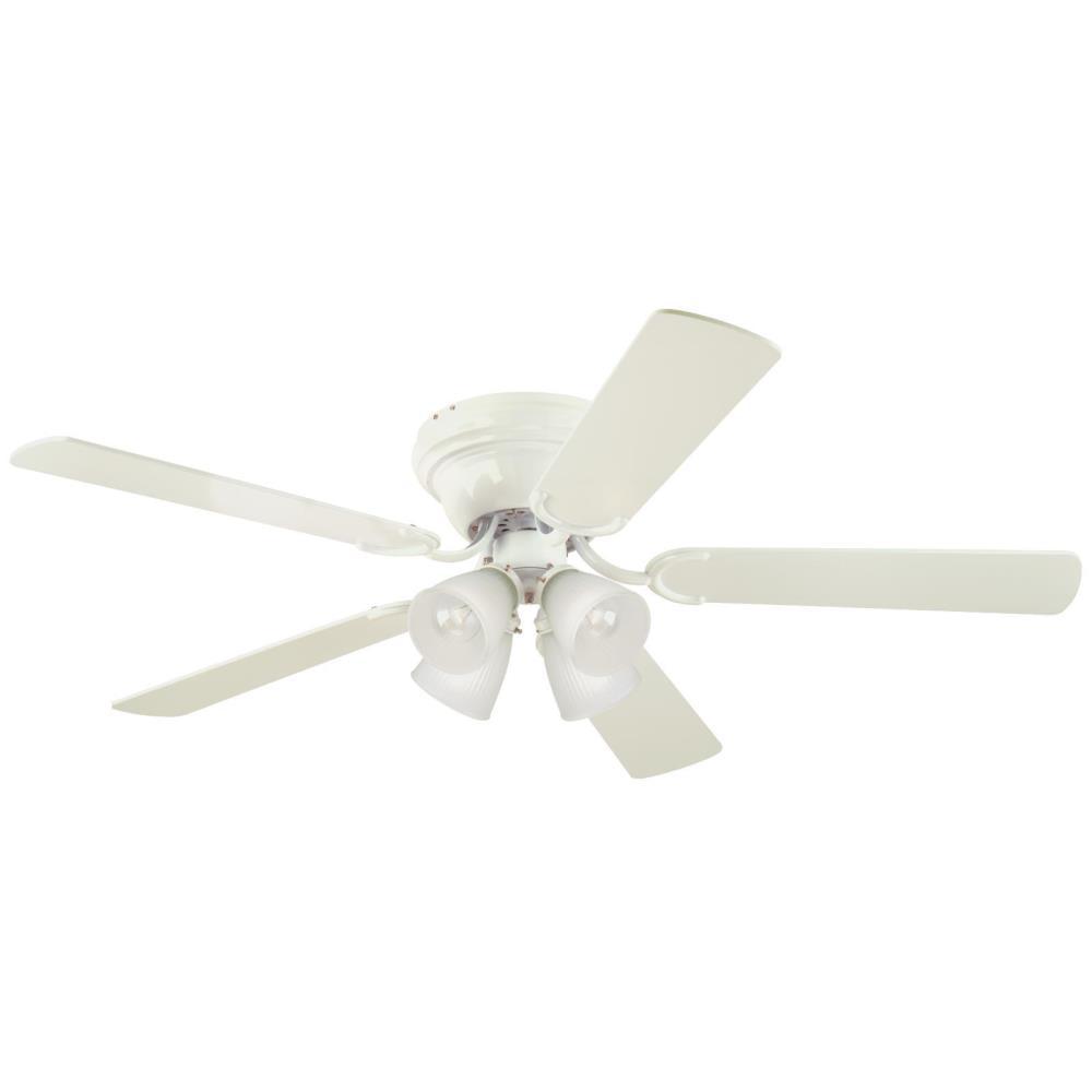 White 4 Lights Flush Mount Ceiling Fans With Lights Flush Mount Ceiling Fans