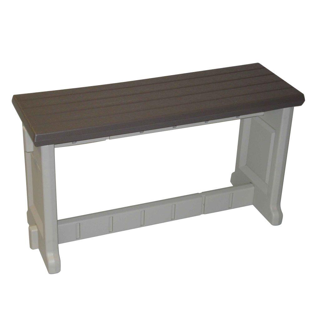 Leisure Accents 36 In Portabello Resin Patio Bench LAPB36