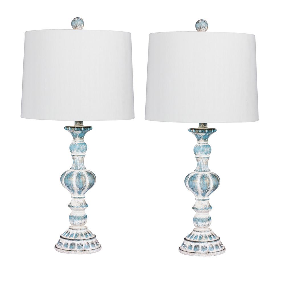 Fangio Lighting Pair Of 26 5 In Candlestick Resin Table Lamps In