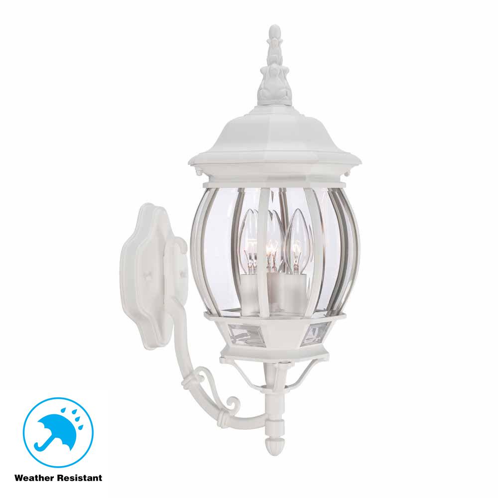 Hampton Bay 3 Light White Outdoor Wall Lantern Sconce Hampton Bay 3 Light White Outdoor Wall Lantern Sconce