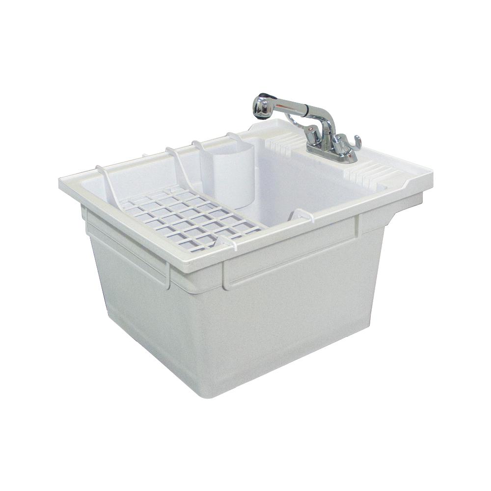 Transolid 22 4 In X 26 In X 14 In Polypropylene Laundry Utility Tub Faucet And Accessories