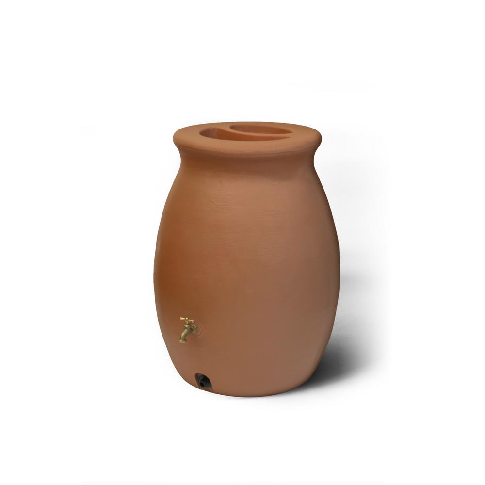 Enviro World 55 Gal. Terra Cotta Rain Barrel with Brass Spigot and Rain