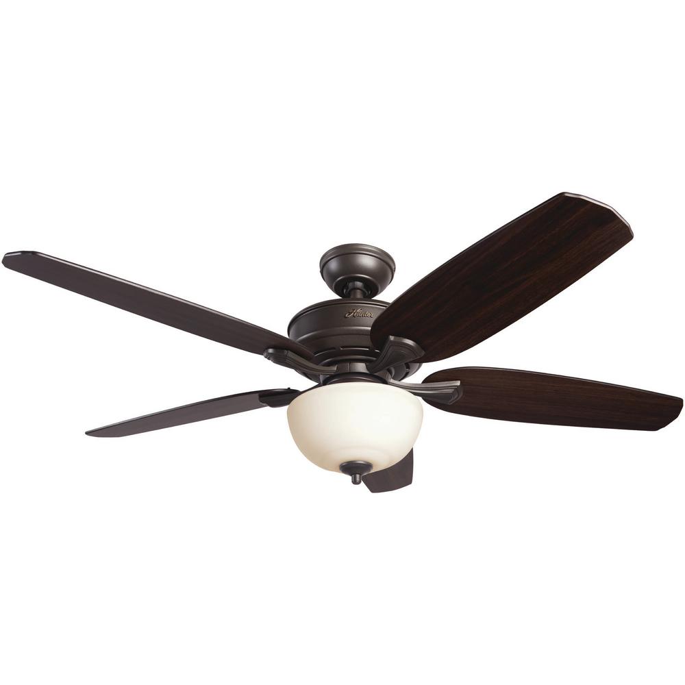 Hunter Channing 54 In Led Indoor Easy Install Noble Bronze Ceiling Fan With Hunterexpress Feature Set