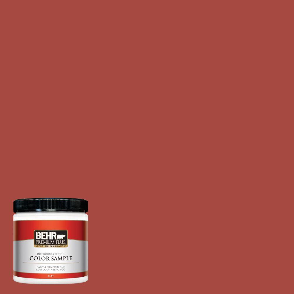 Behr Premium Plus 8 Oz 170d 7 Farmhouse Red Flat Interior Exterior Paint And Primer In One Sample