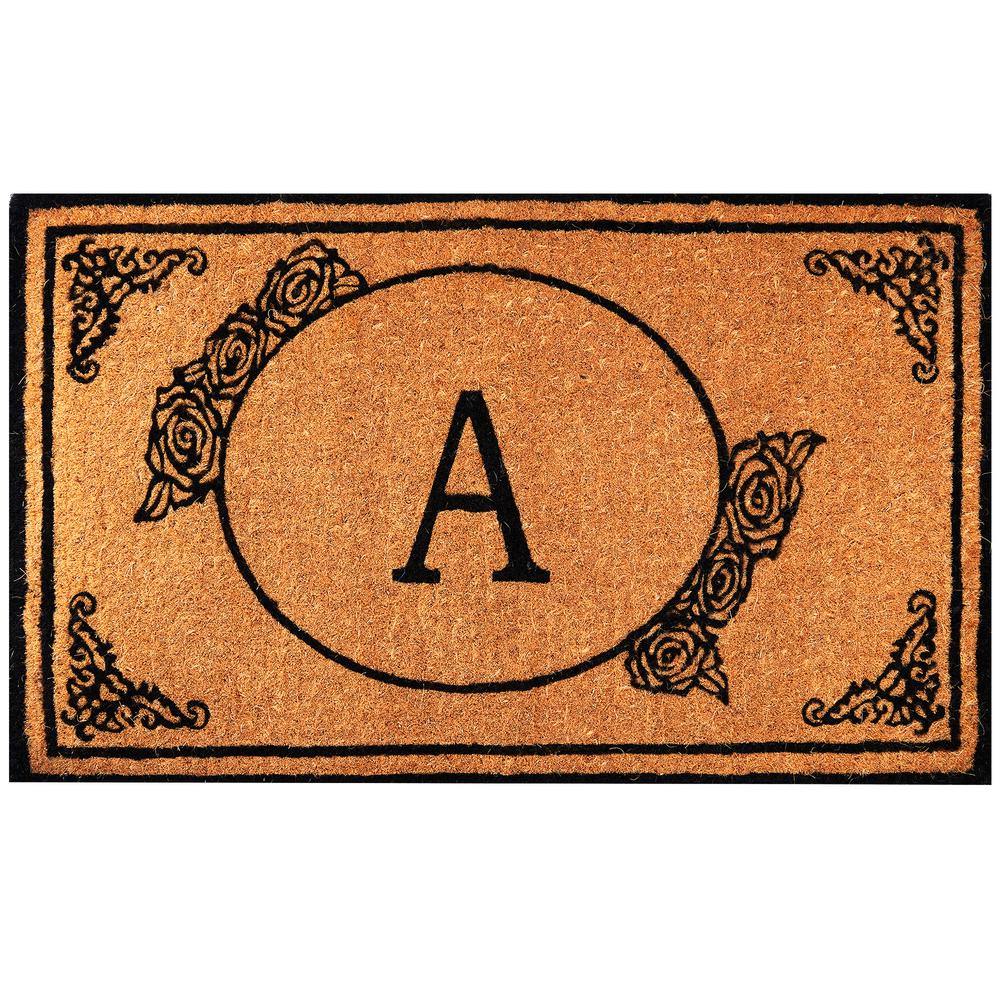 Envelor Monogram A 48 In X 30 In Coir Outdoor Welcome Entrance