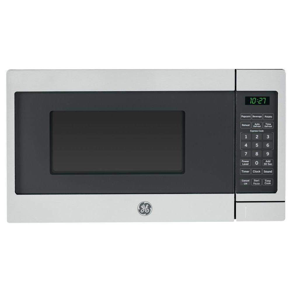 GE 0.7 cu. ft. Small Countertop Microwave in Stainless Steel