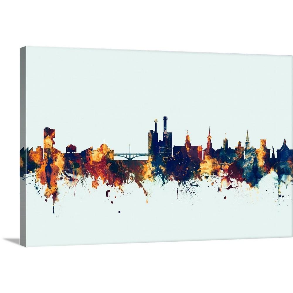 30 In X 20 Iowa City Skyline By Michael Tompsett Canvas Wall Art