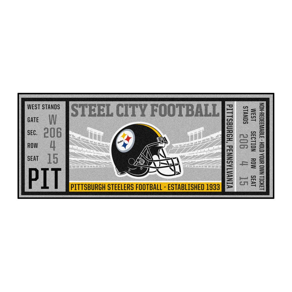 Fanmats Nfl Pittsburgh Steelers 30 In X 72 In Indoor Ticket Runner Rug