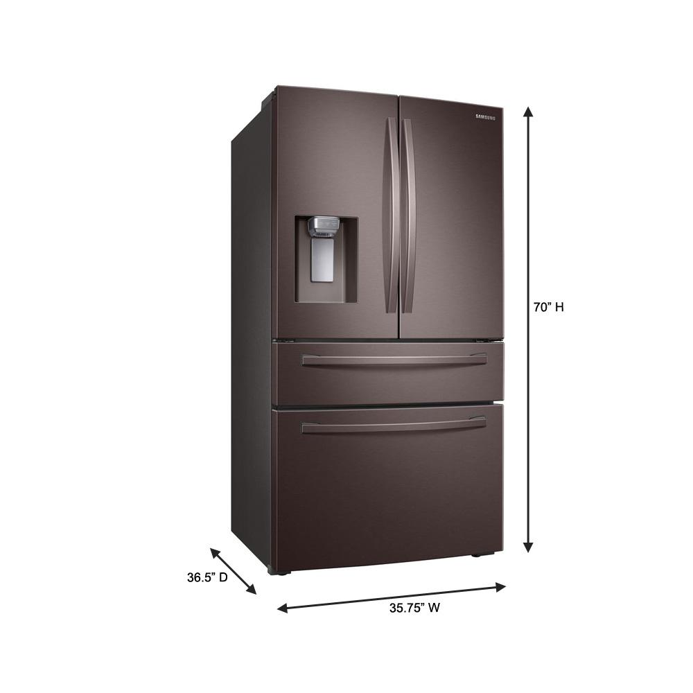 Samsung 28 Cu Ft 4 Door French Door Refrigerator In Fingerprint Resistant Tuscan Stainless Rf28r7201dt The Home Depot