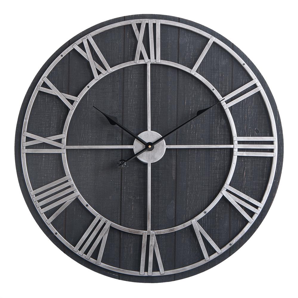 Utopia Alley Oversized Roman Round Wall Clock 28 Utopia Alley Oversized Roman Round Wall Clock 28 Diameter Dark Wood