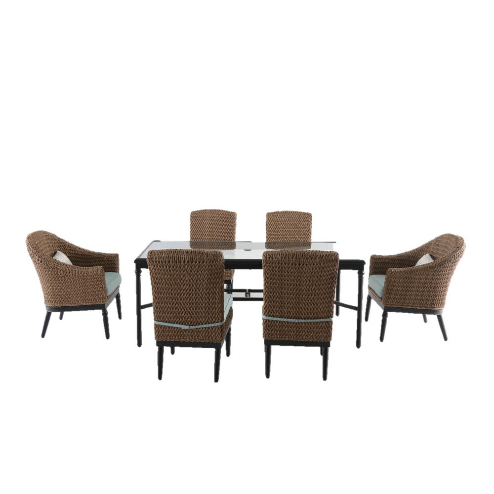 Home Decorators Collection Camden Light Brown 7Piece Wicker Outdoor