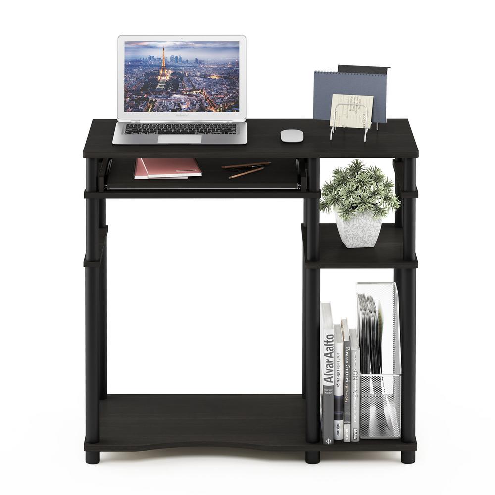 Furinno Abbott Espresso Black Computer Desk With Bookshelf 17097ex