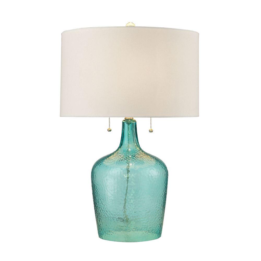 Titan Lighting 26 In Hatteras Seabreeze Hammered Glass Table Lamp Titan Lighting 26 In Hatteras Seabreeze Hammered Glass Table Lamp