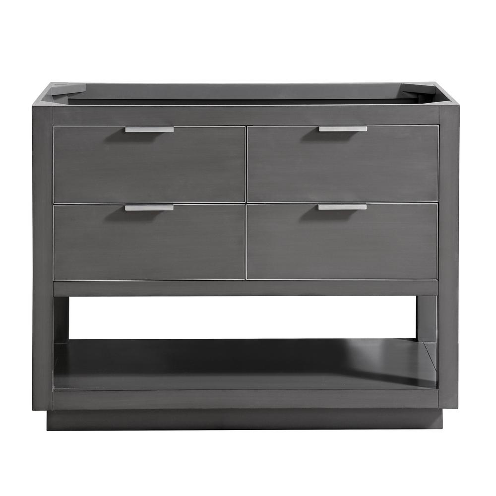 Avanity Allie 42 In W X 21 5 D 34 H Bath Vanity Cabinet Only Twilight Gray With Silver Trim