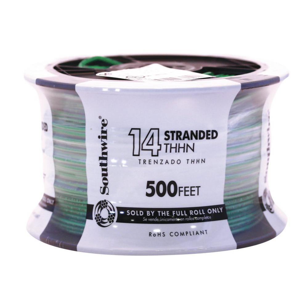500 FT GREEN 14 SOLID COPPER WIRE THHN THWN FREE SHIPPING Electrical