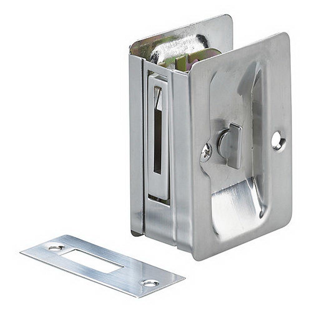 Onward 3 7 32 In Brushed Chrome Pocket Door Pull With Privacy