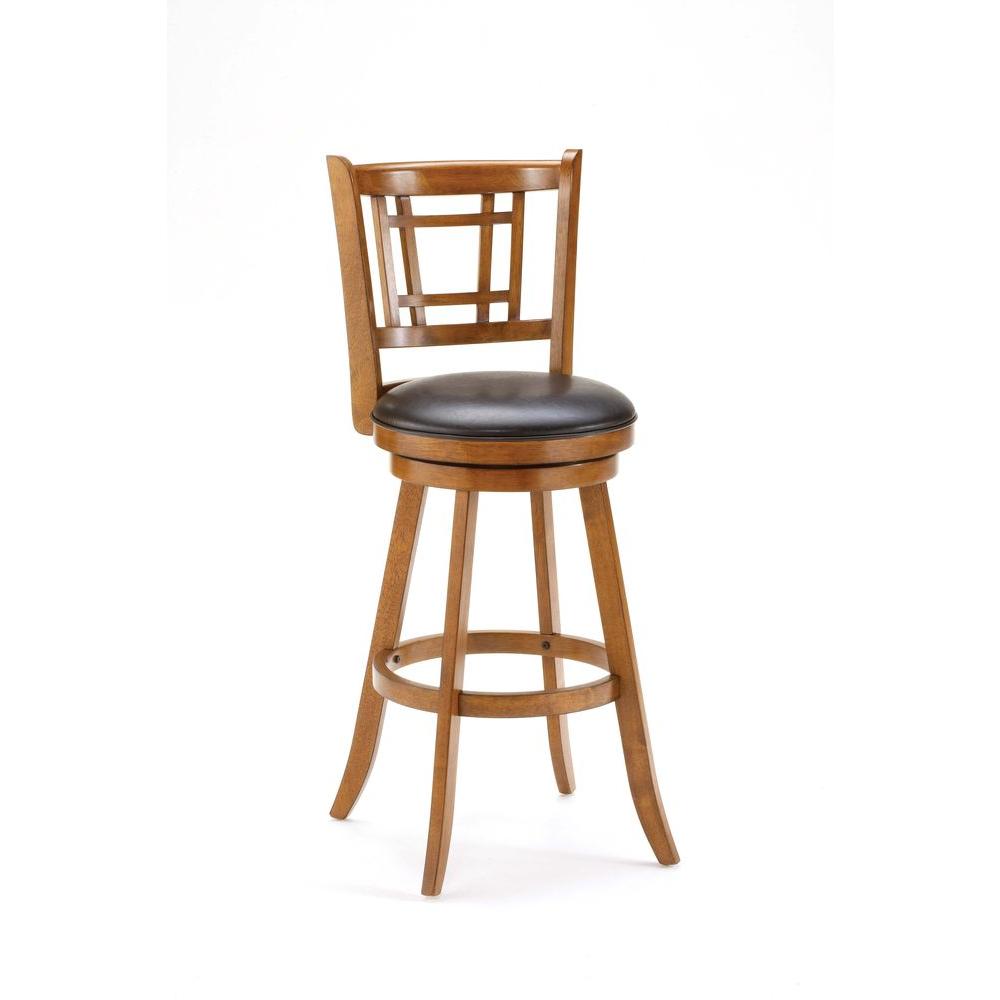 Hillsdale Furniture Fairfox 245 In Warm Medium Oak Swivel Cushioned Bar Stool 4650 826 The 2296