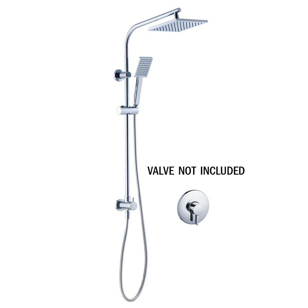 Glacier Bay Modern Wall Bar Shower Kit 1 Spray 8 In Square Rain