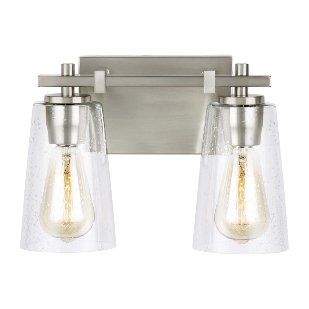 Feiss Mercer 2 Light Satin Nickel Bath Feiss Mercer 2 Light Satin Nickel Bath