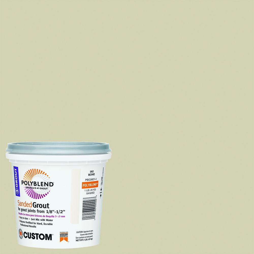 Custom Building Products Polyblend #382 Bone 1 lb. Sanded Grout-PBG3821