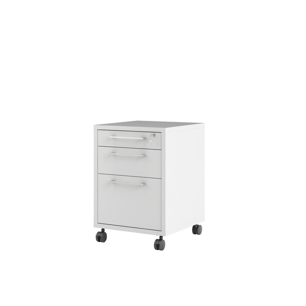 Tvilum Pierce White 3 Drawer Mobile File Cabinet 8041849 The Home Depot