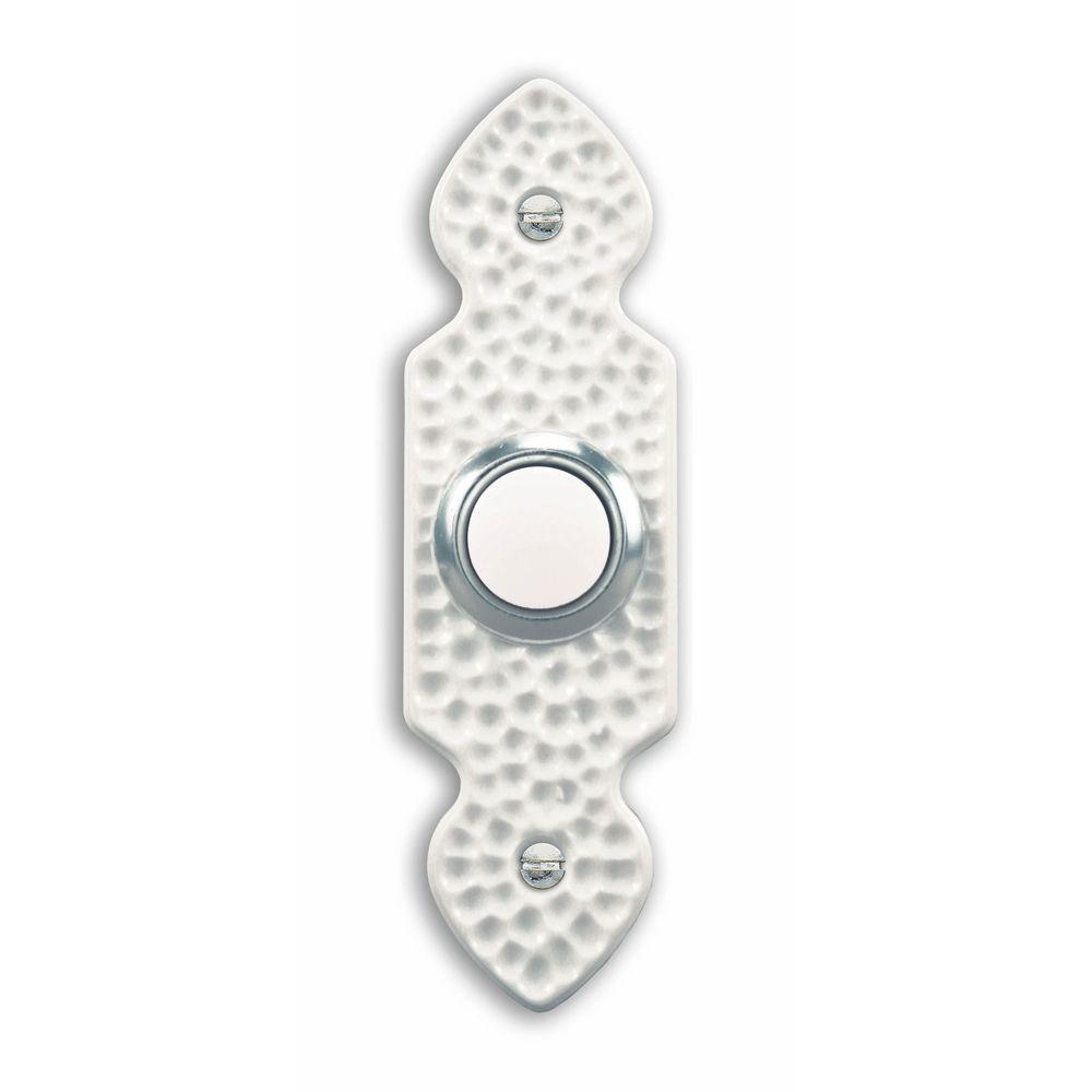 UPC 011009200414 product image for Heath Zenith Wired Lighted Hammered Push Button White Finish Recessed Mount, Ham | upcitemdb.com